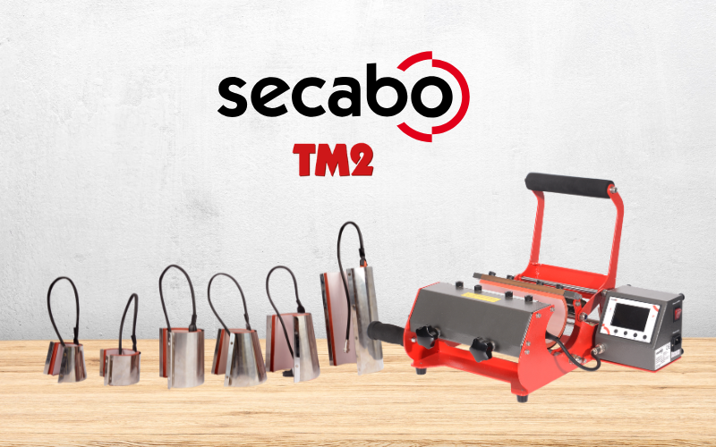 Secabo TM2 Tassenpresse mit sechs optionalen Heizelementen für verschiedene Tassengrößen